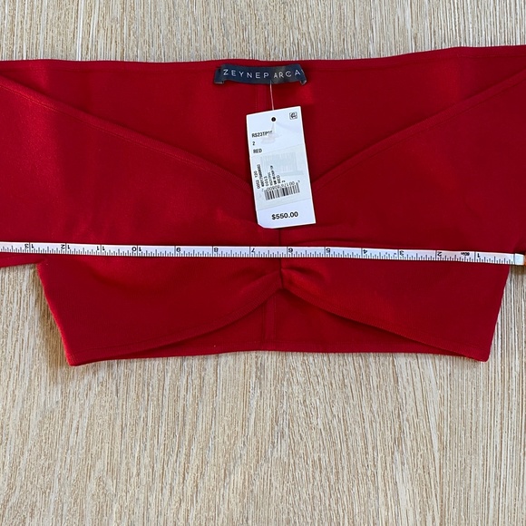 Zeynep Arcay red knit cropped top NWT Sz 2 - Picture 13 of 16